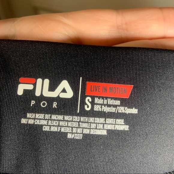 Fila Black/Green/Pink Print Cropped Capri Leggings S - Picture 2 of 8